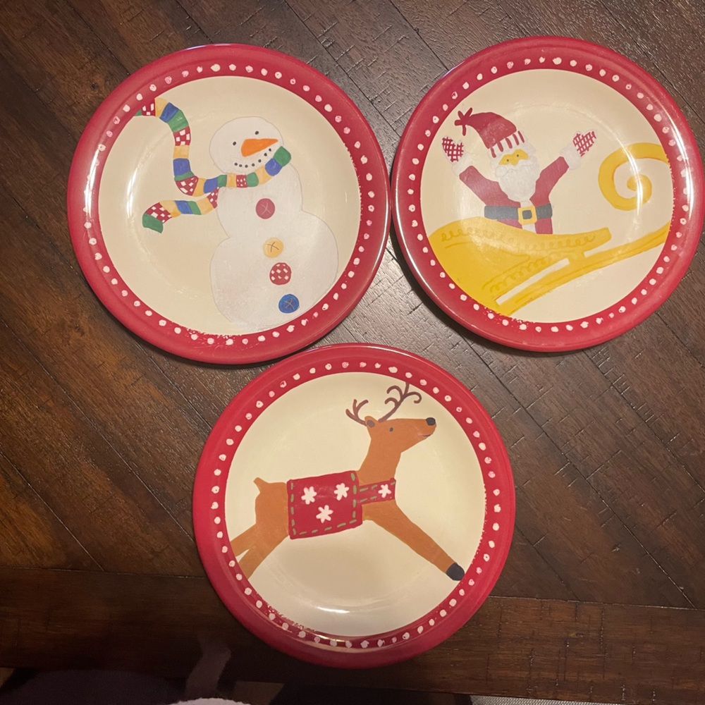 Christmas pottery barn kids plates